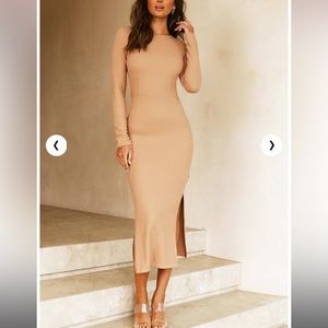 Pink diamond blessed knit midi dress